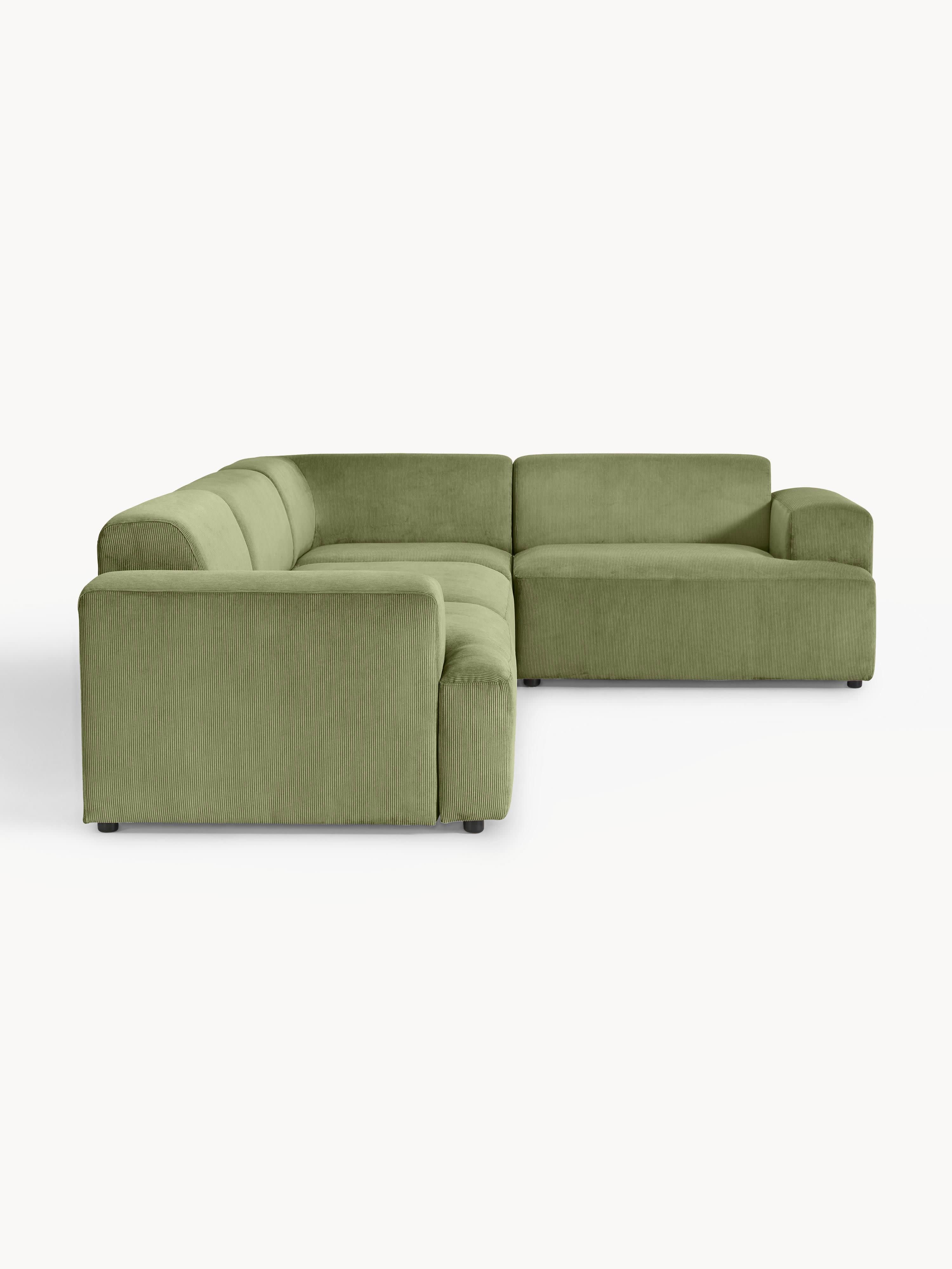 Großes Cord-Ecksofa Melva (4-Sitzer)