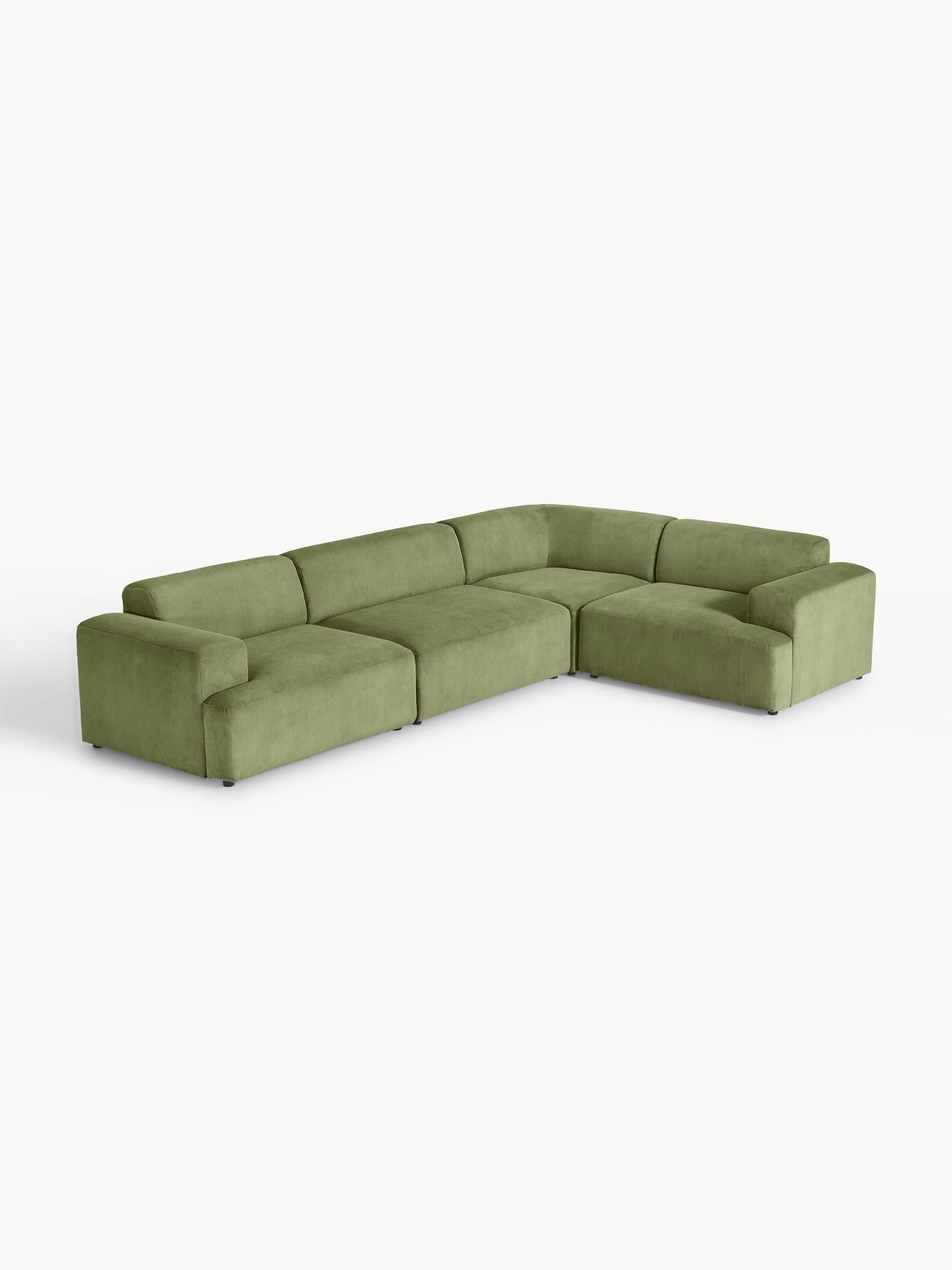 Galeriebild 1 - Großes Cord-Ecksofa Melva (4-Sitzer)