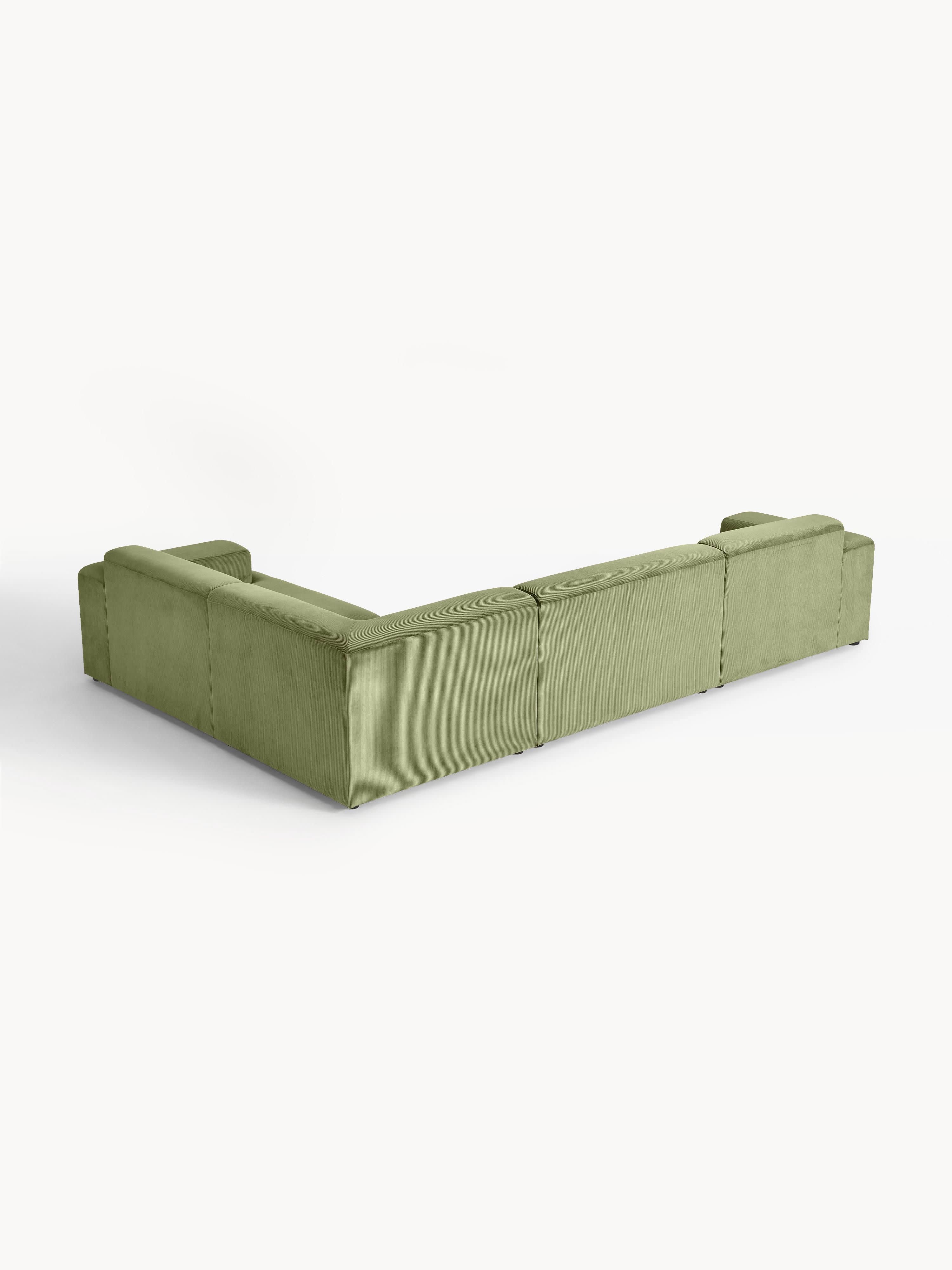 Großes Cord-Ecksofa Melva (4-Sitzer)