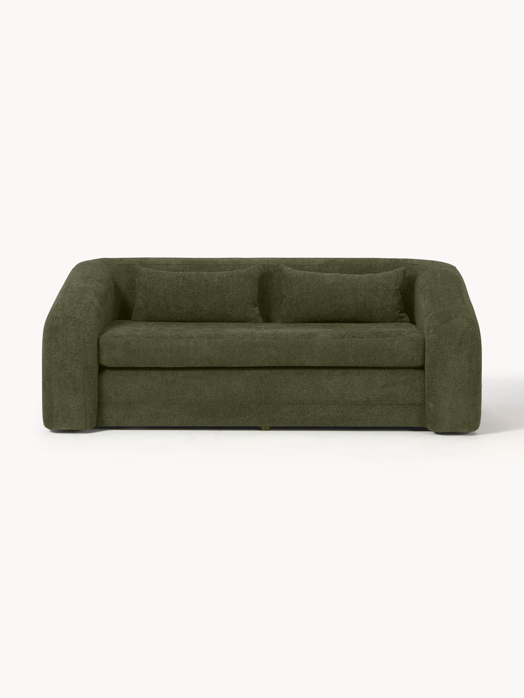 Galeriebild 1 - Schlafsofa Eliot (2-Sitzer) aus Teddy-Bouclé