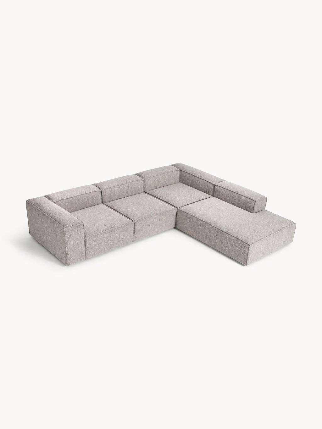 Modulares XL-Ecksofa Lennon (4-Sitzer) aus Bouclé
