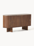 Galeriebild 1 - Holz-Sideboard Zumi mit abgerundeten Ecken und Marmorplatte