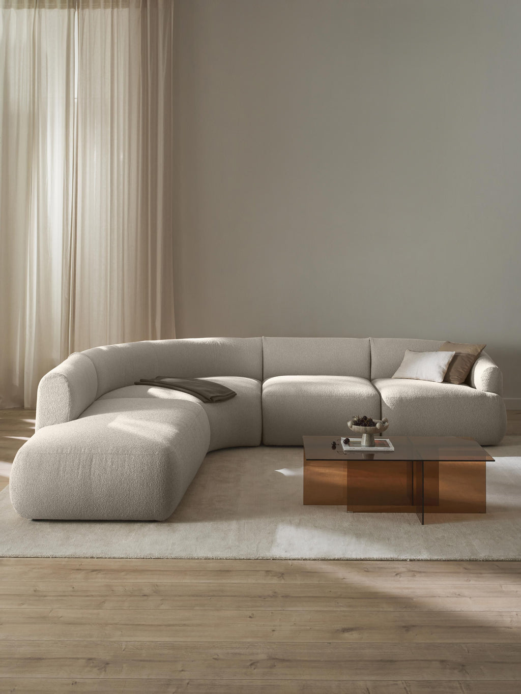 Modulares Bouclé-Ecksofa Sofia (4-Sitzer)