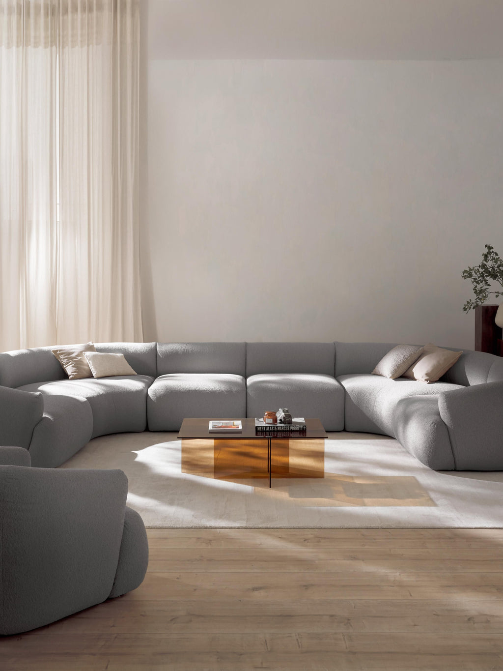 Modulares Bouclé-XL-Sofa Sofia