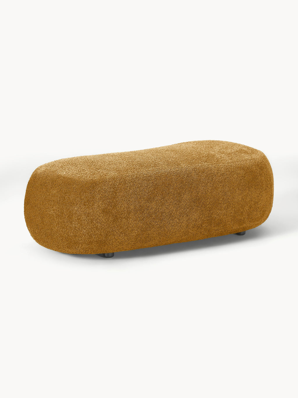 XL-Hocker Alba aus Teddy-Bouclé