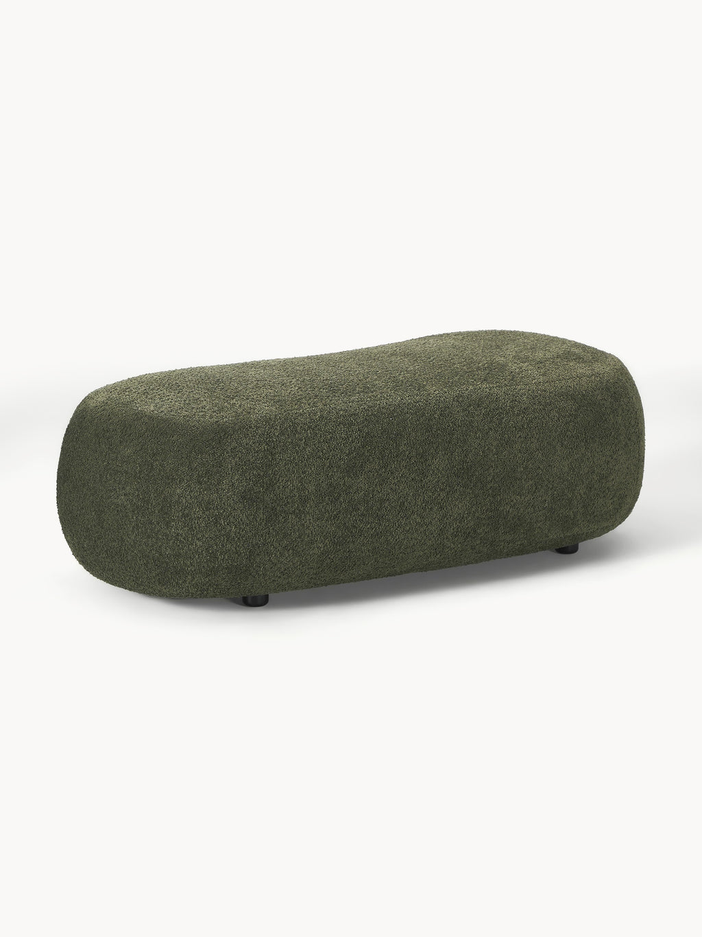 XL-Hocker Alba aus Teddy-Bouclé