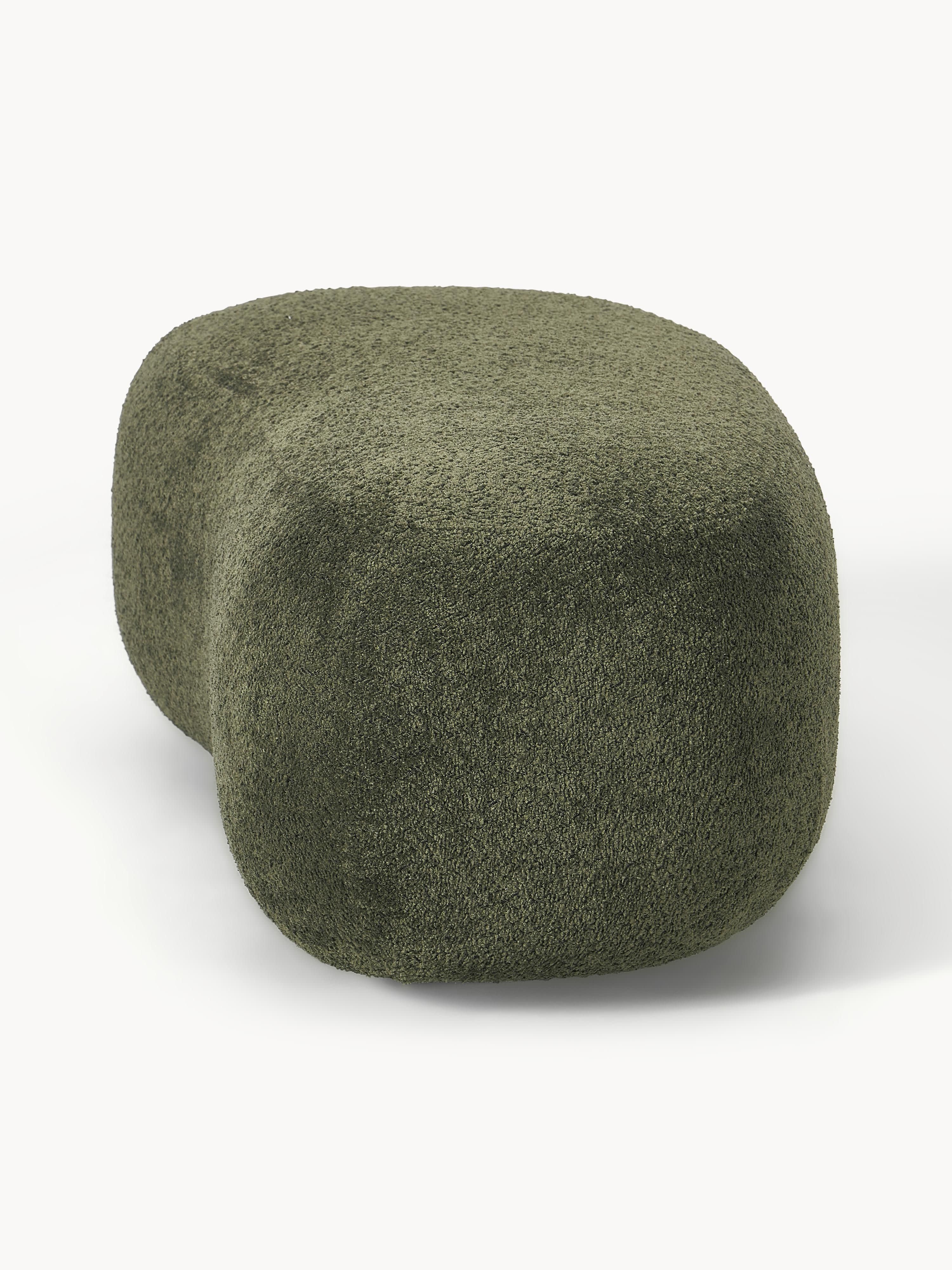 XL-Hocker Alba aus Teddy-Bouclé