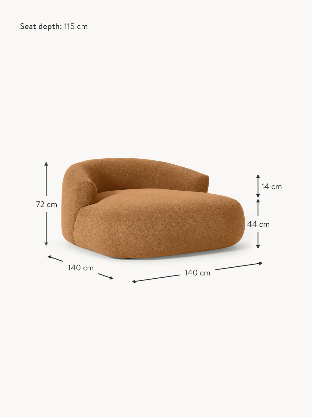 Bouclé-XL-Loungesessel Sofia