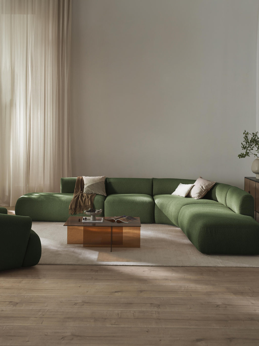 Modulares Bouclé-Ecksofa Sofia (4-Sitzer)