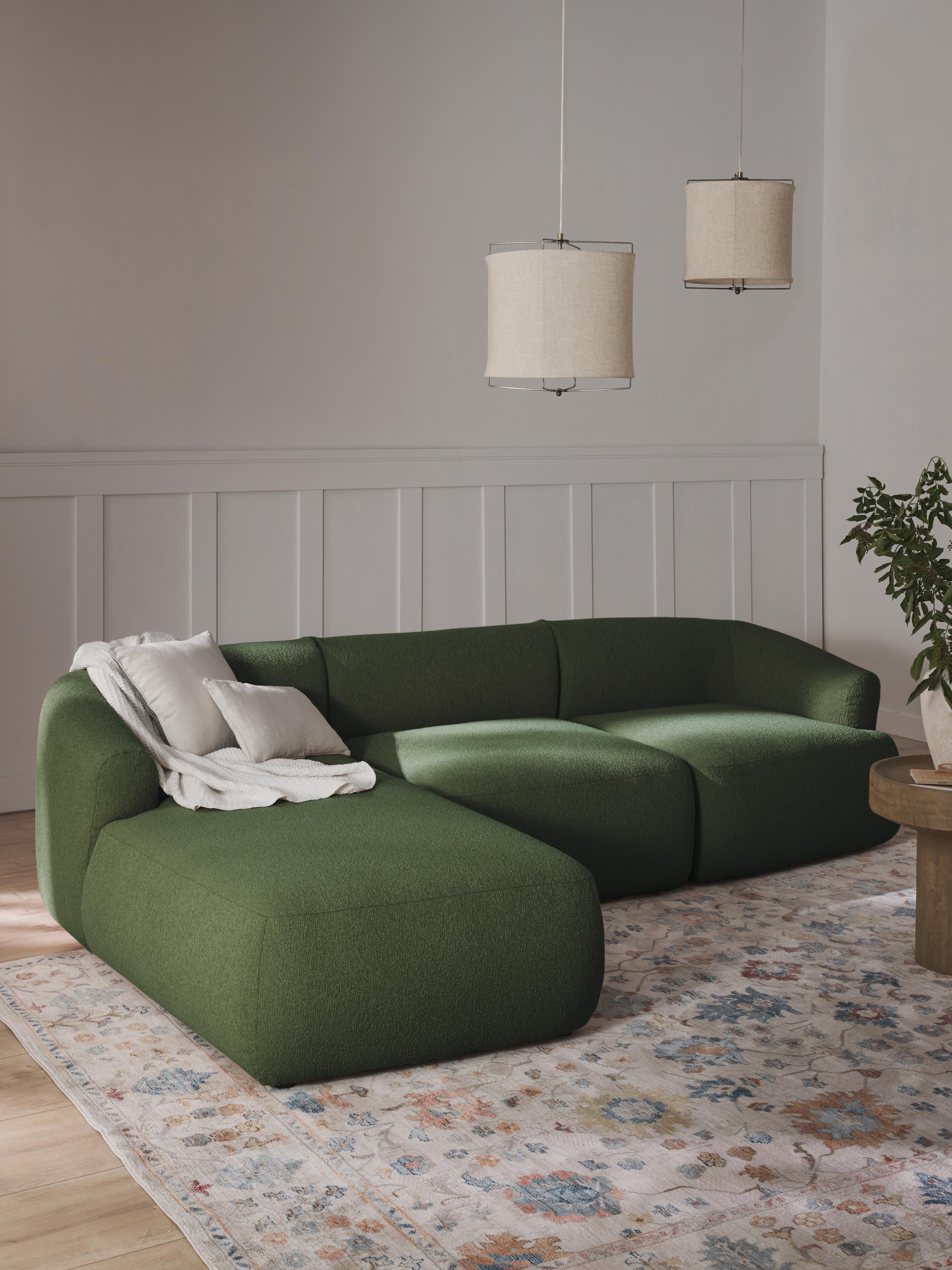 Modulares Bouclé-Ecksofa Sofia (3-Sitzer)