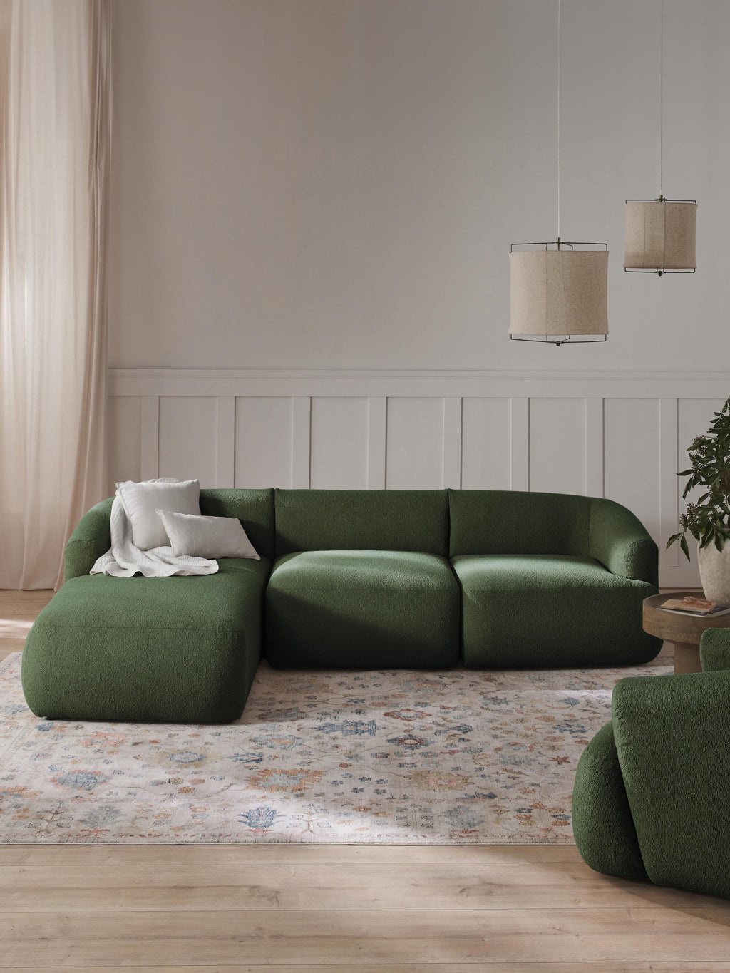 Modulares Bouclé-Ecksofa Sofia (3-Sitzer)