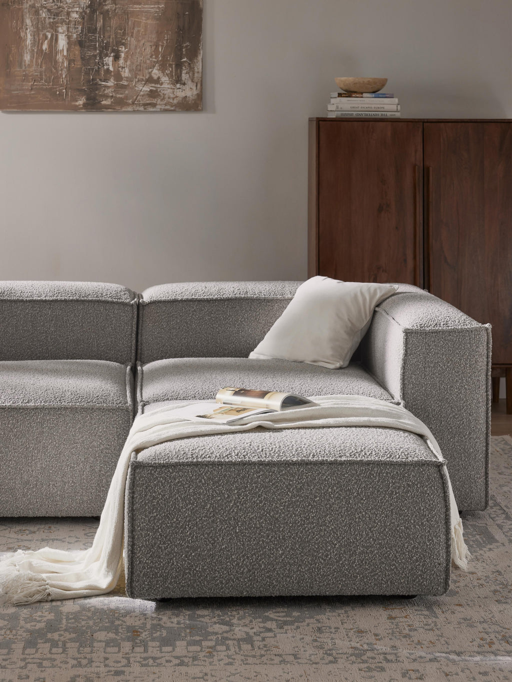 Sofa-Hocker Lennon aus Bouclé
