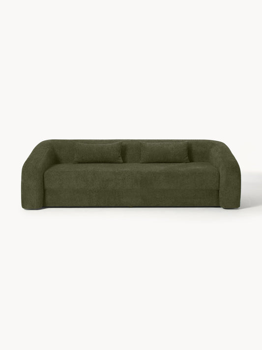 Galeriebild 1 - Schlafsofa Eliot (3-Sitzer) aus Teddy-Bouclé