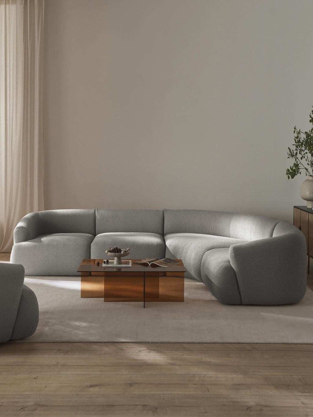 Modulares Bouclé-Ecksofa Sofia (4-Sitzer)
