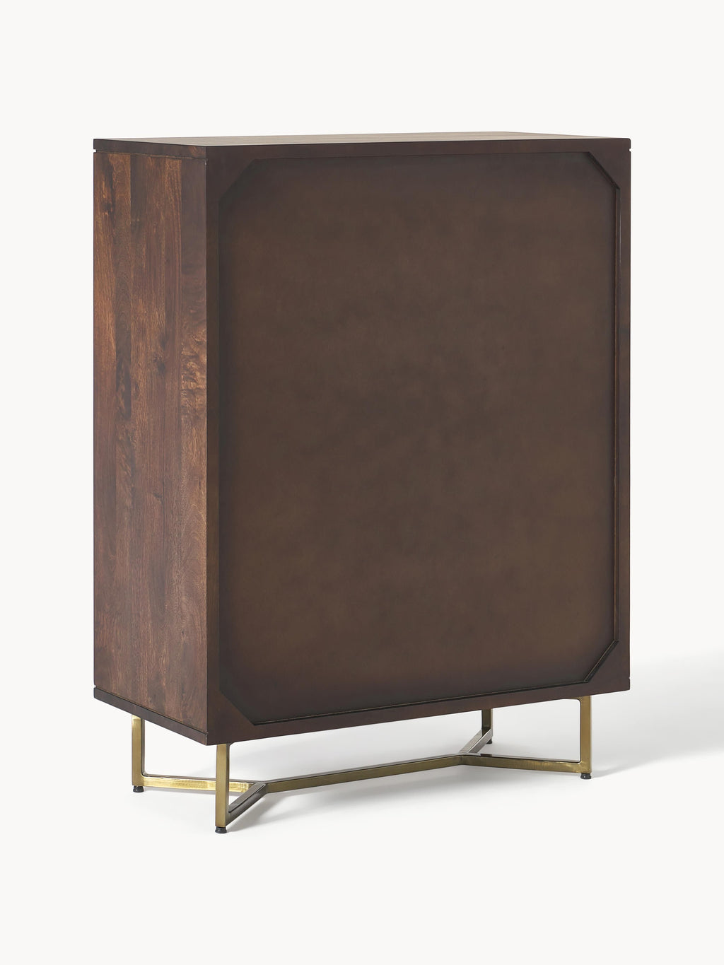 Highboard Luca aus Mangoholz mit Fischgrät-Muster