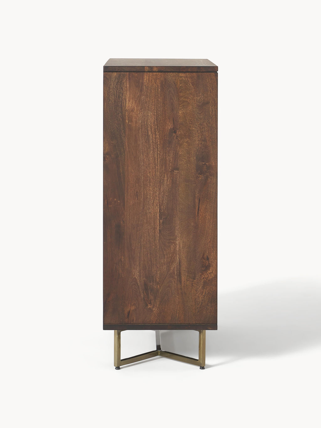Highboard Luca aus Mangoholz mit Fischgrät-Muster