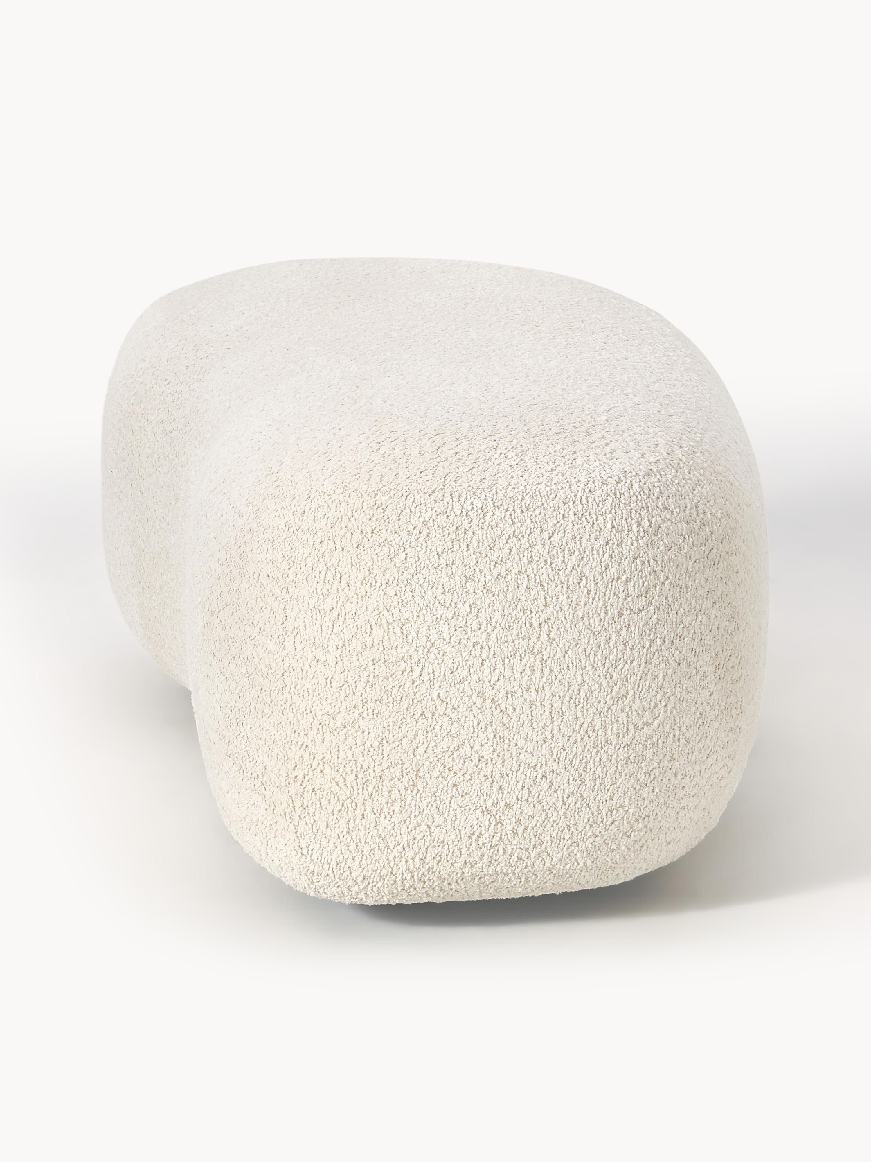 XL-Hocker Alba aus Teddy-Bouclé