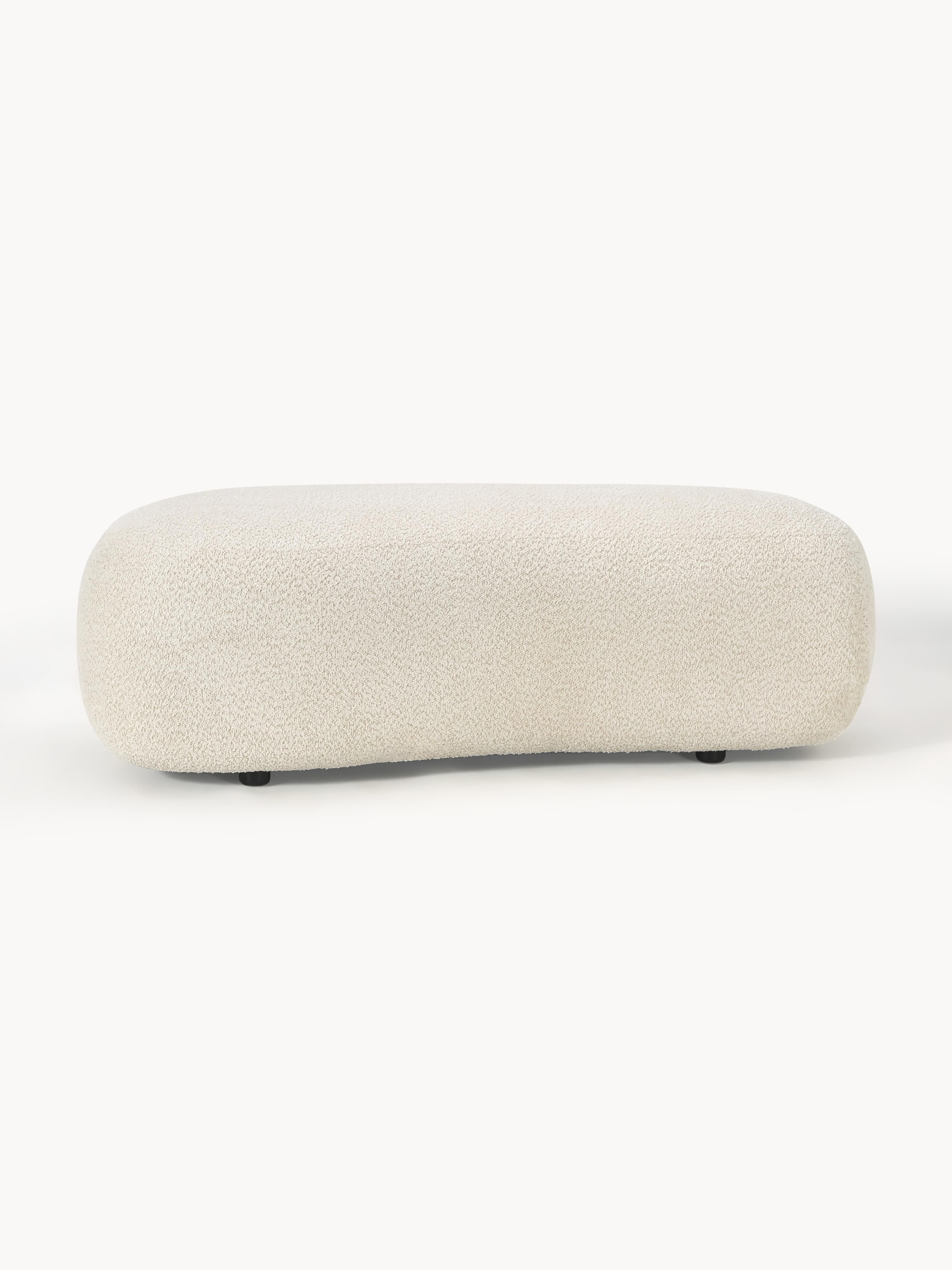 XL-Hocker Alba aus Teddy-Bouclé