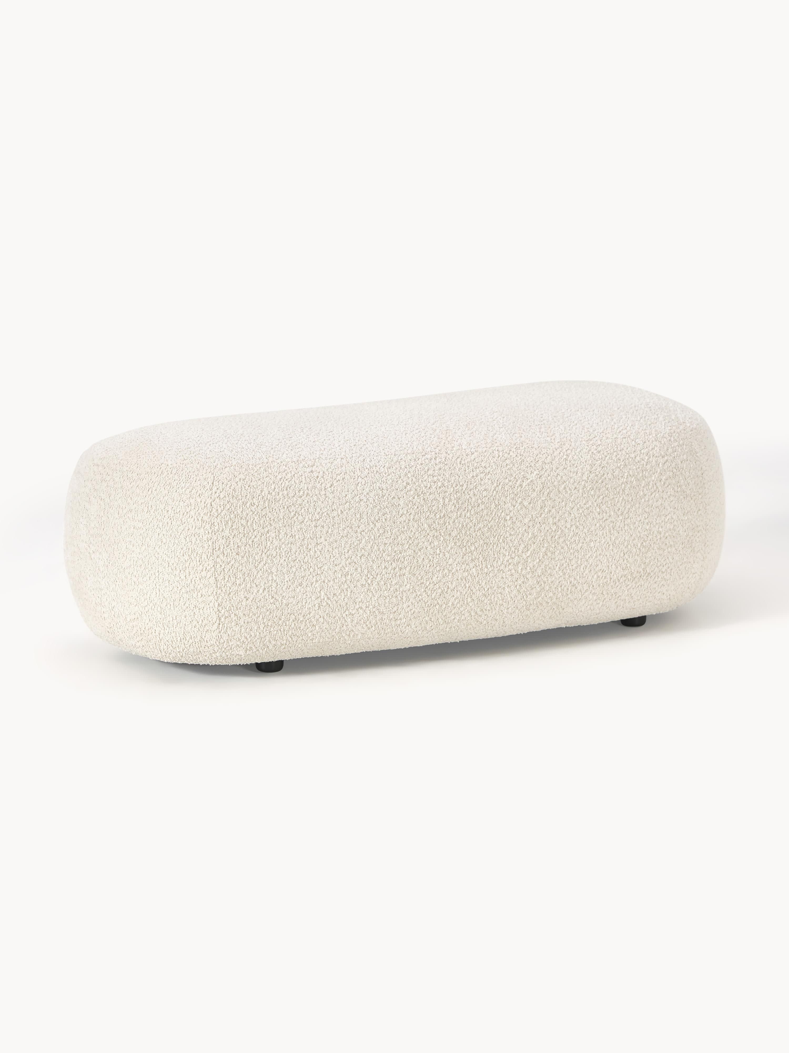 XL-Hocker Alba aus Teddy-Bouclé