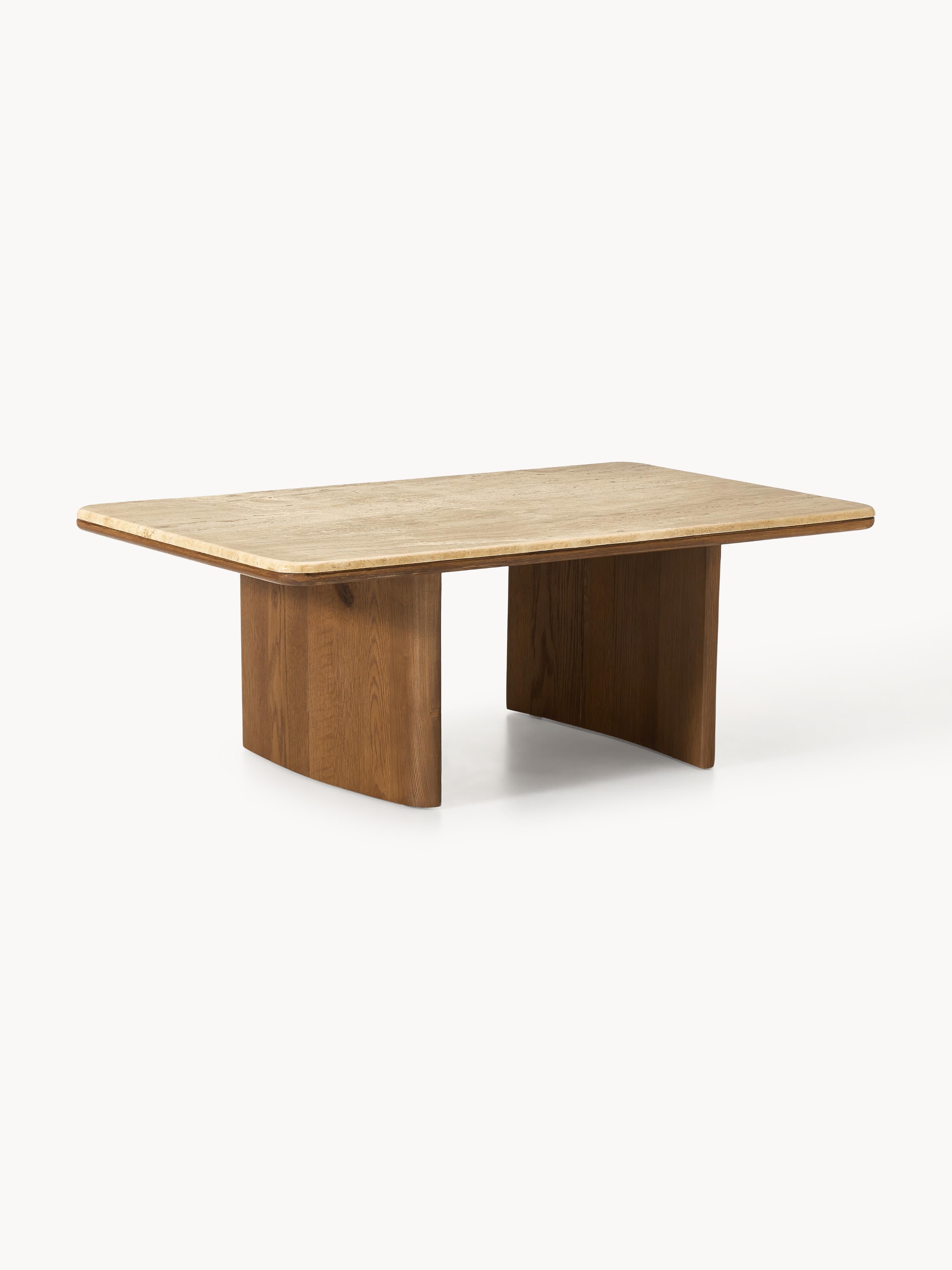 Galeriebild 1 - Couchtisch Chandler aus Eichenholz mit Travertinplatte