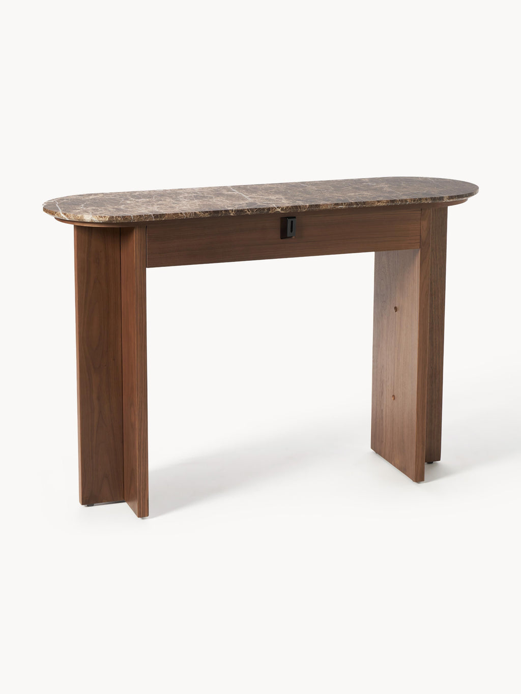 Holz-Konsole Zumi mit Marmorplatte und Schublade