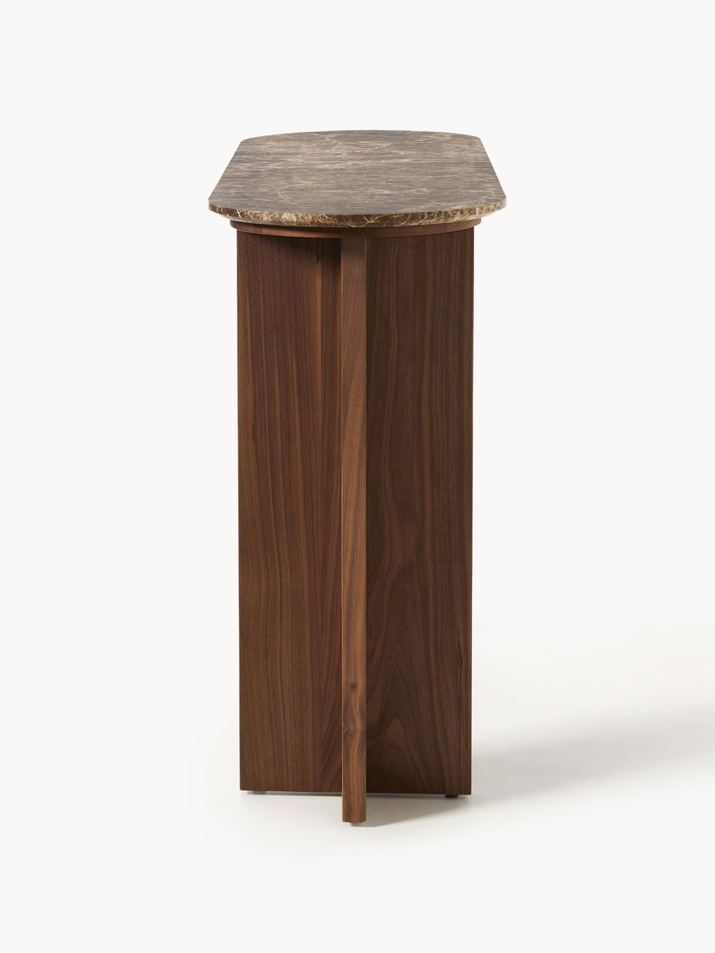 Holz-Konsole Zumi mit Marmorplatte und Schublade