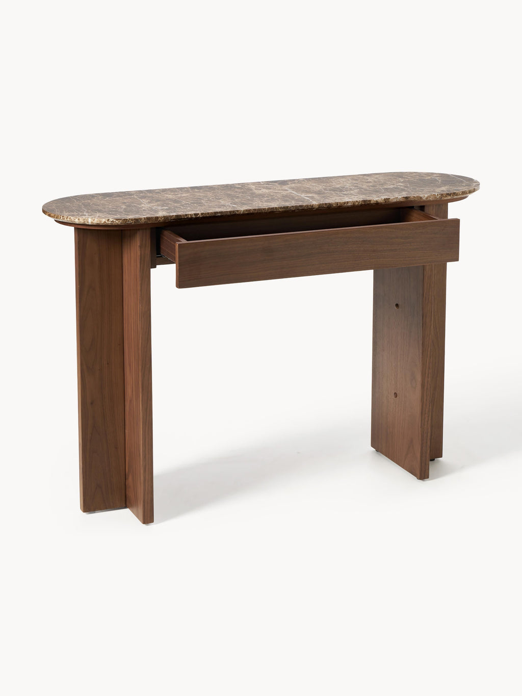 Holz-Konsole Zumi mit Marmorplatte und Schublade