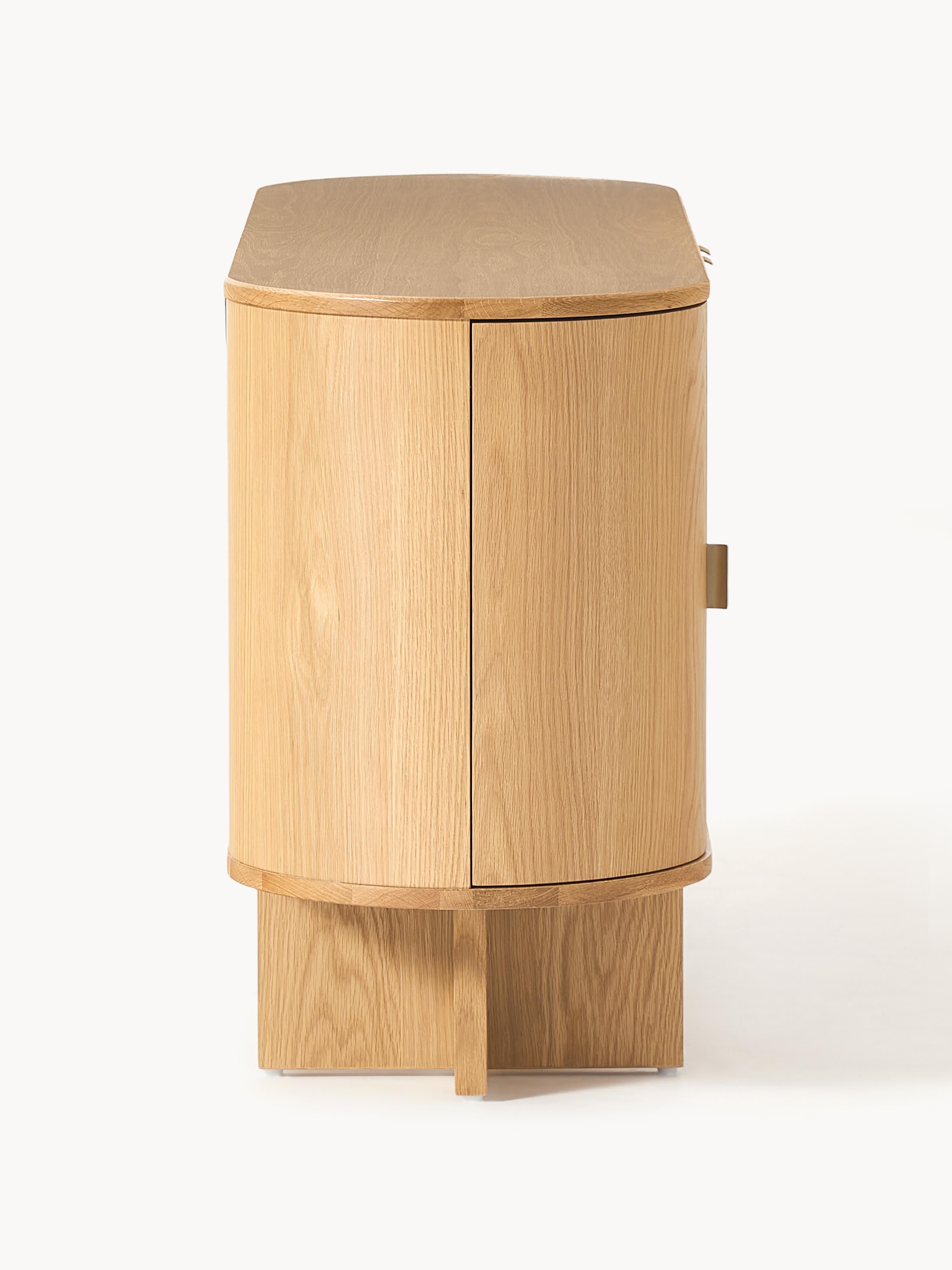 Holz-Sideboard Zumi mit abgerundeten Ecken