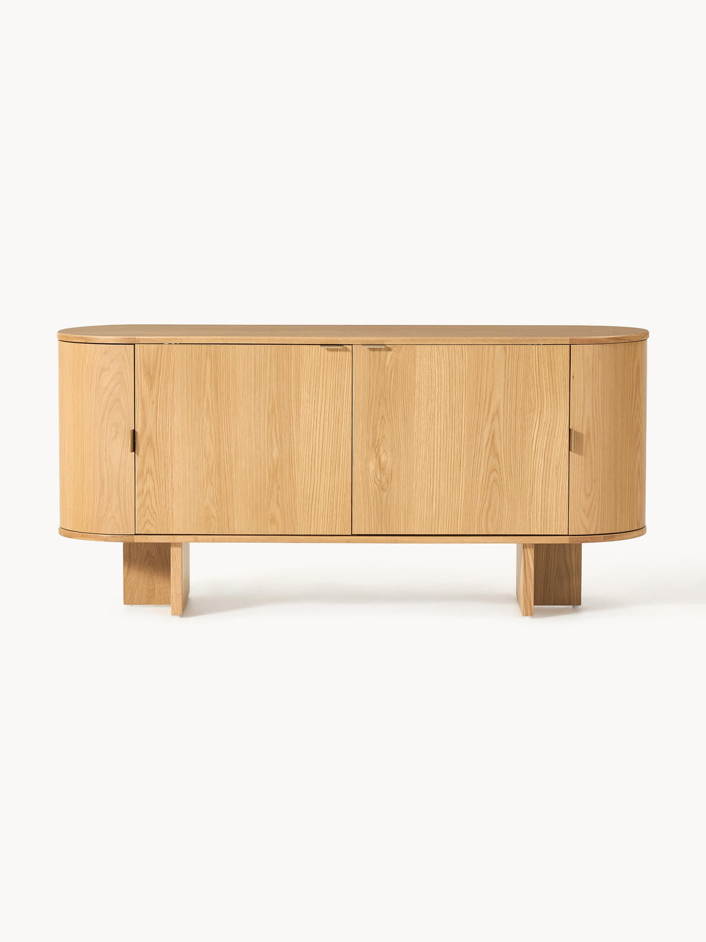 Holz-Sideboard Zumi mit abgerundeten Ecken
