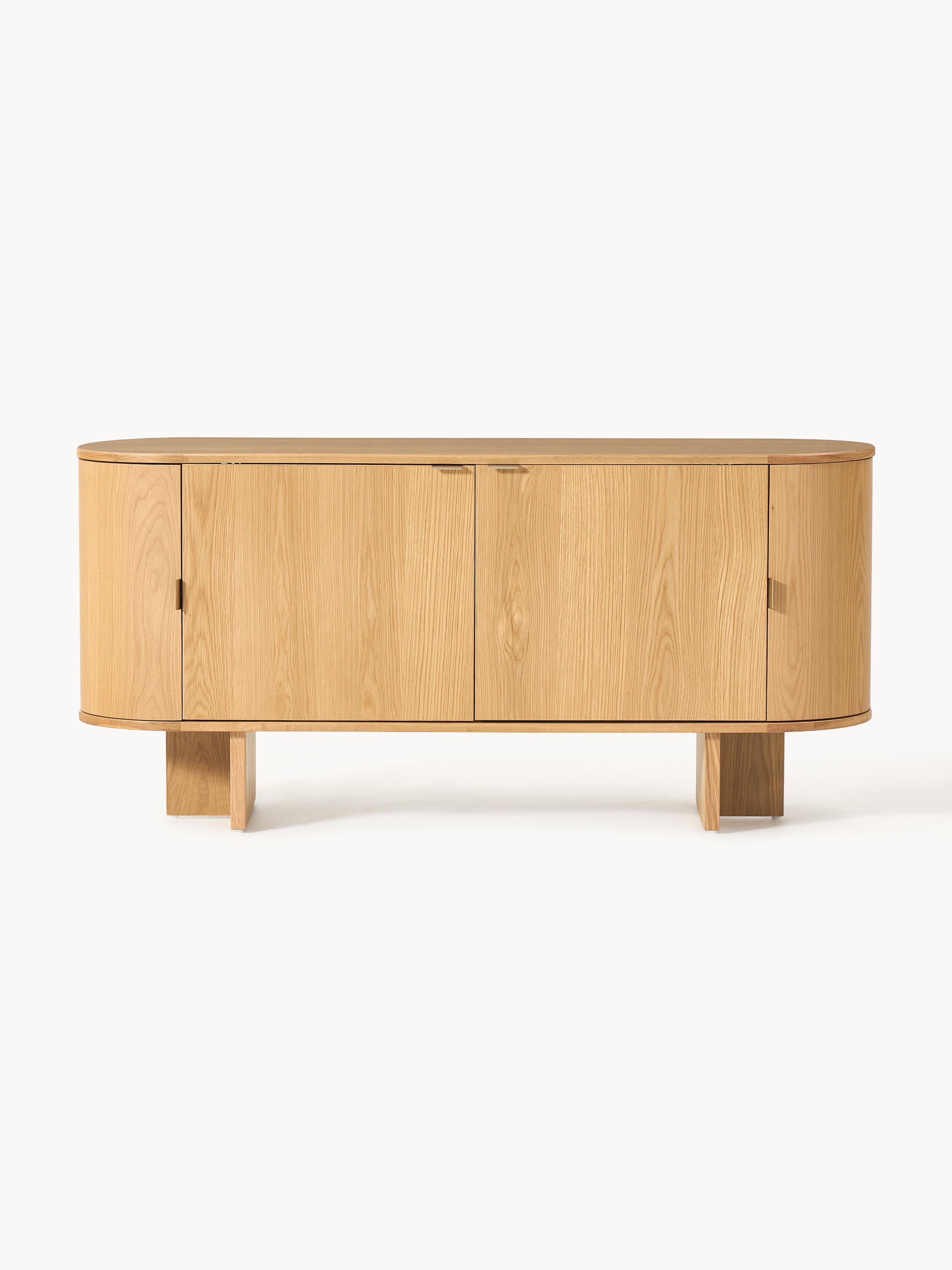 Holz-Sideboard Zumi mit abgerundeten Ecken