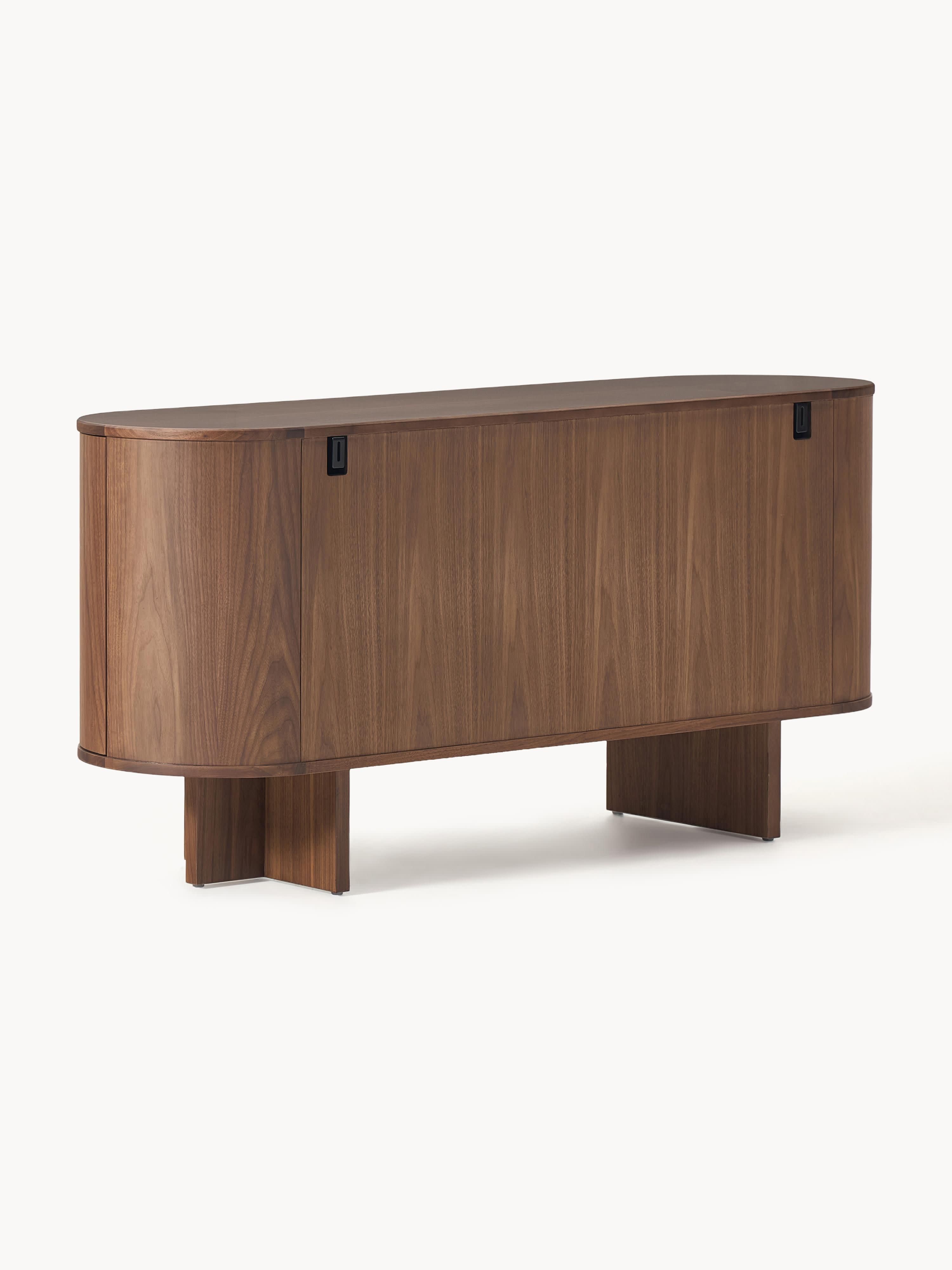Holz-Sideboard Zumi mit abgerundeten Ecken