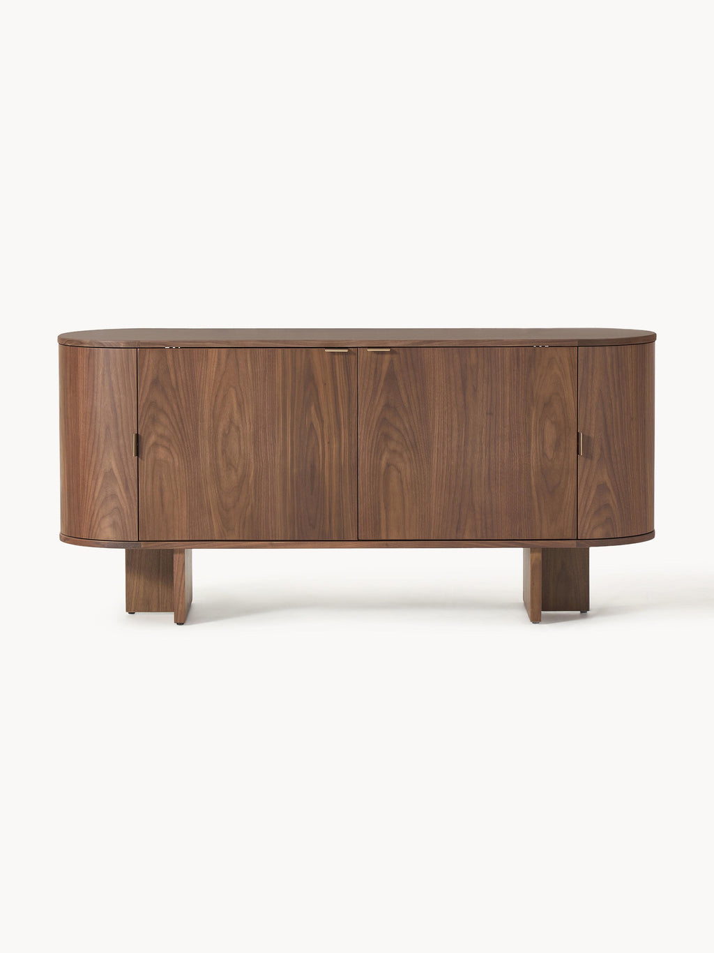 Holz-Sideboard Zumi mit abgerundeten Ecken