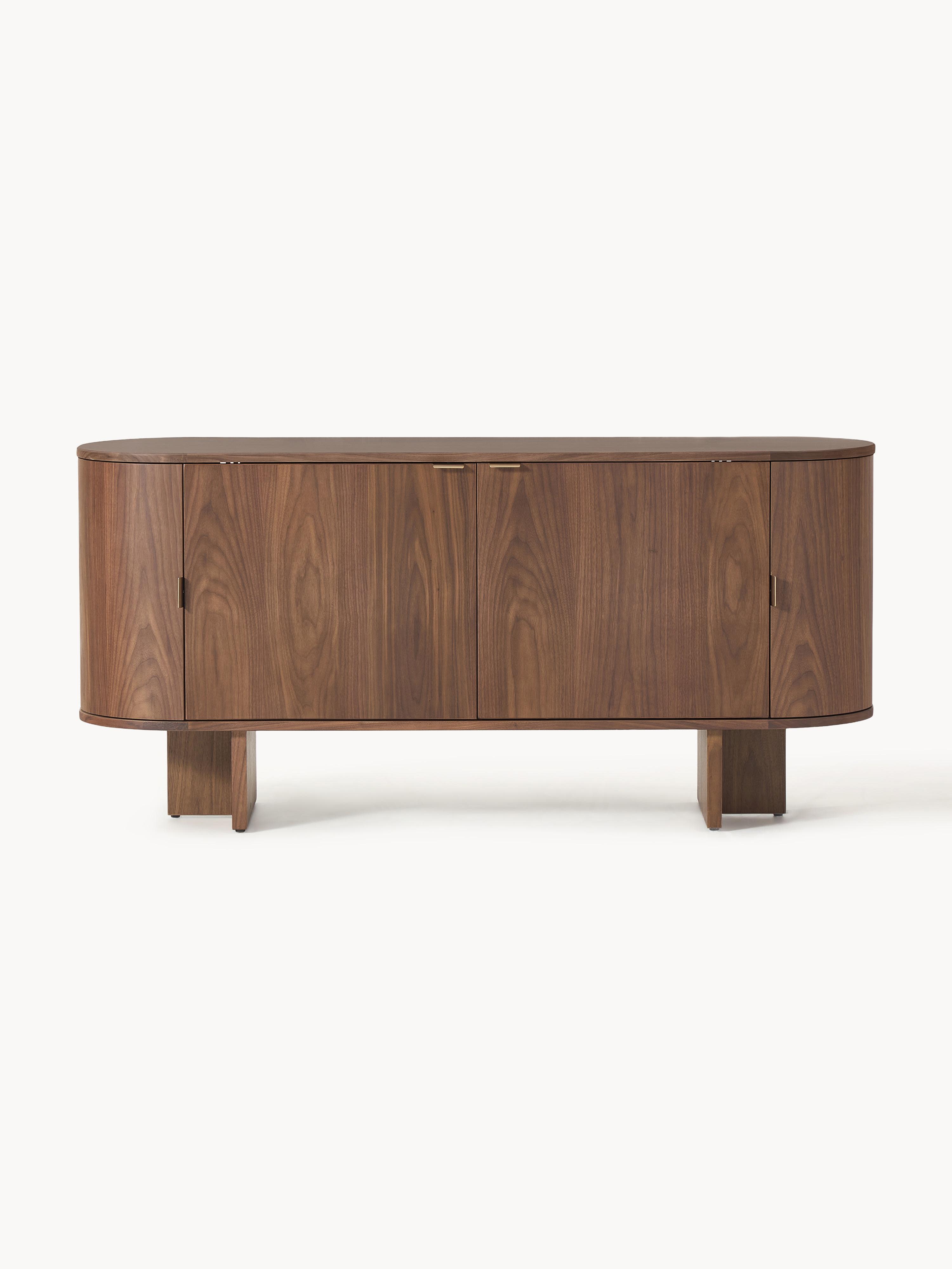 Holz-Sideboard Zumi mit abgerundeten Ecken
