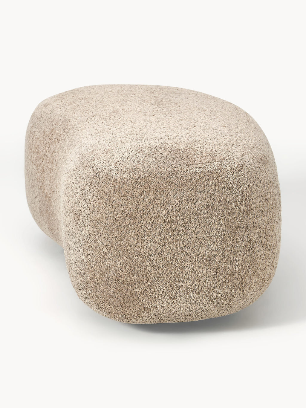 XL-Hocker Alba aus Teddy-Bouclé