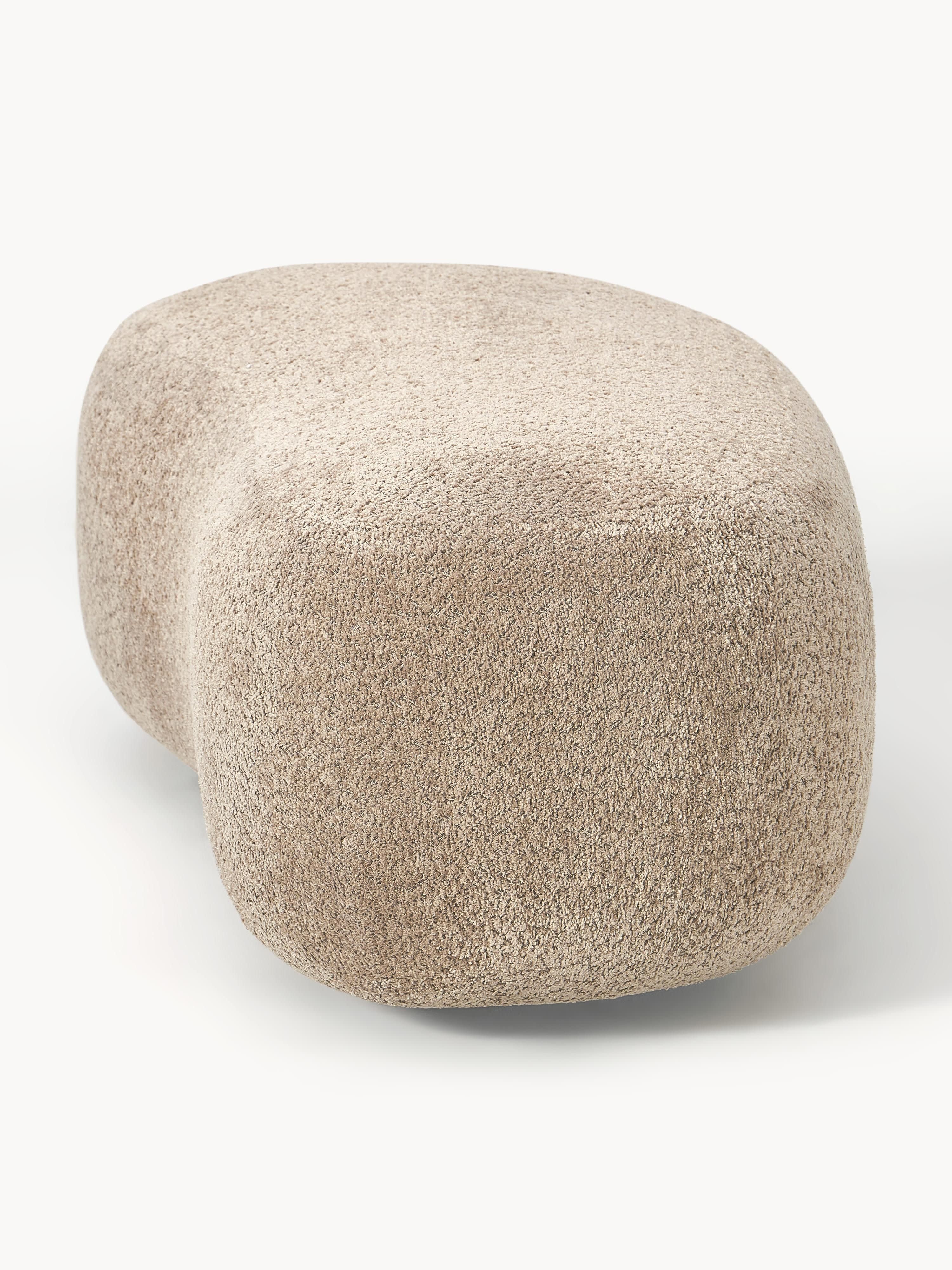 XL-Hocker Alba aus Teddy-Bouclé
