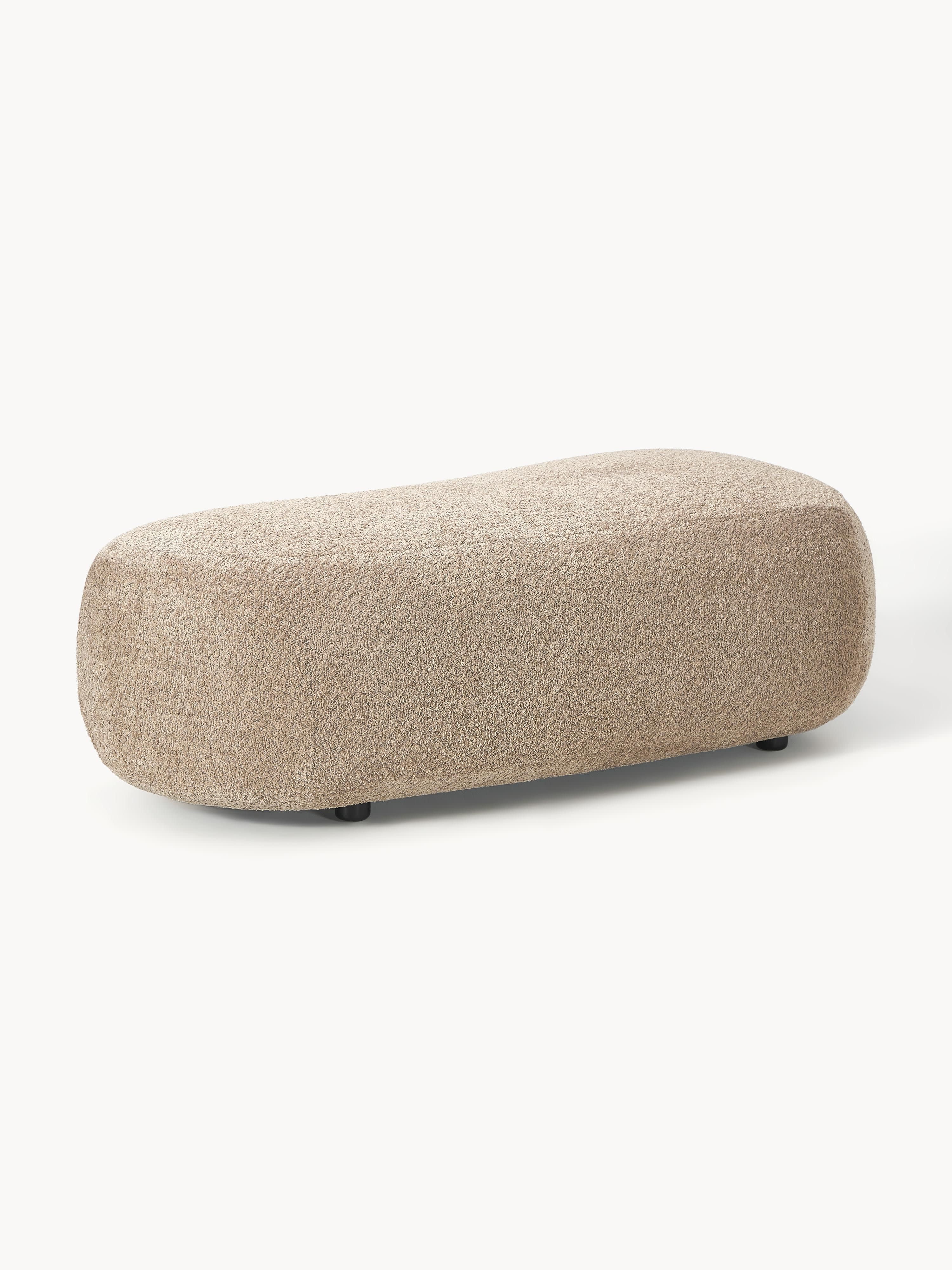 XL-Hocker Alba aus Teddy-Bouclé