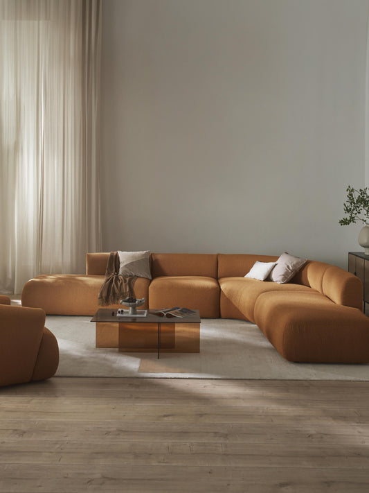 Modulares Bouclé-Ecksofa Sofia (4-Sitzer)
