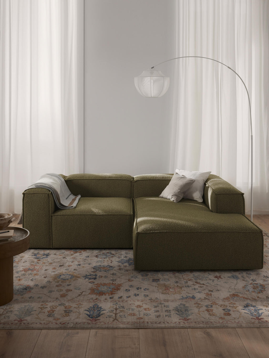 Modulares Bouclé-Ecksofa Lennon (2-Sitzer)