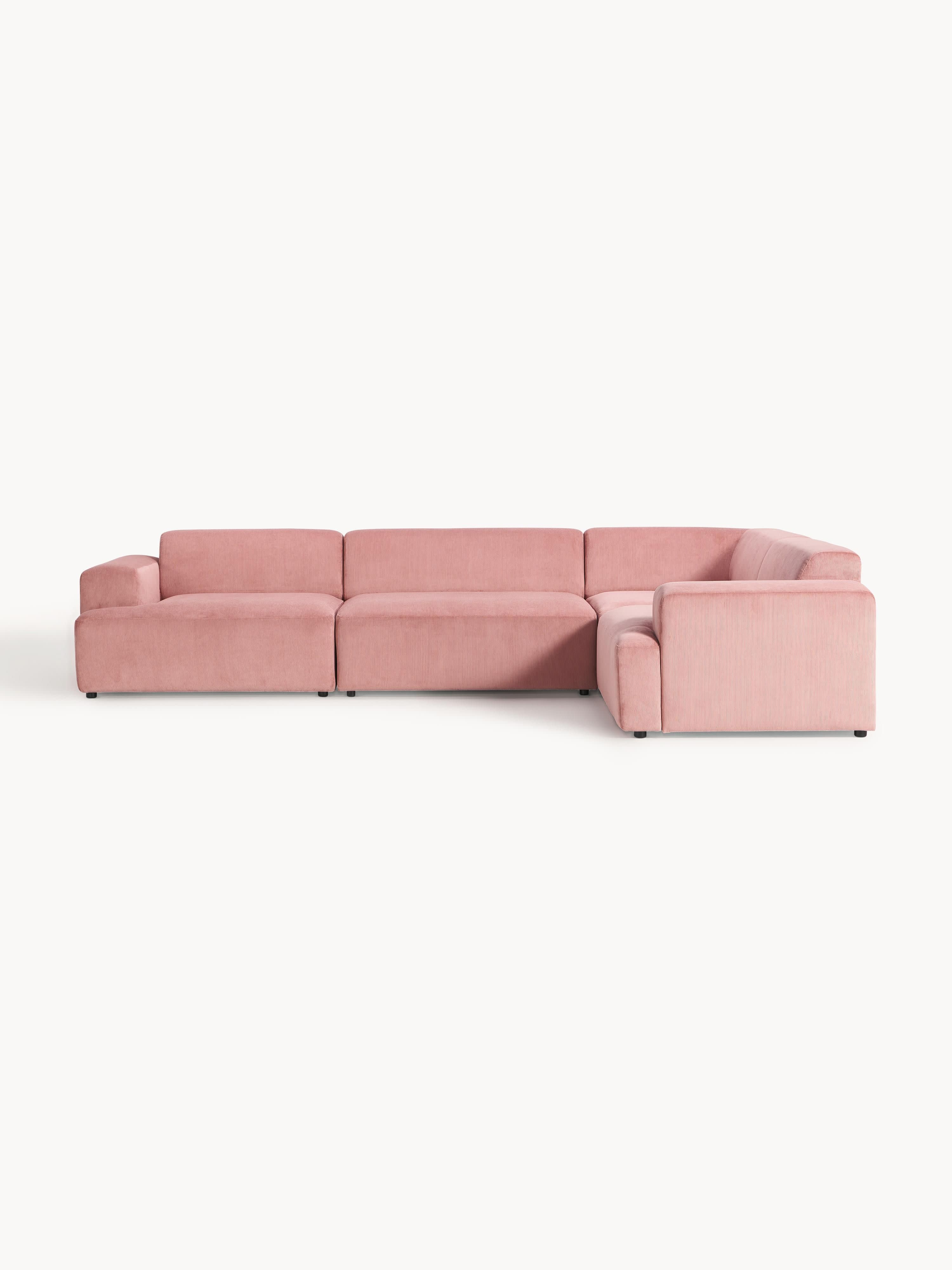 Großes Cord-Ecksofa Melva (4-Sitzer)