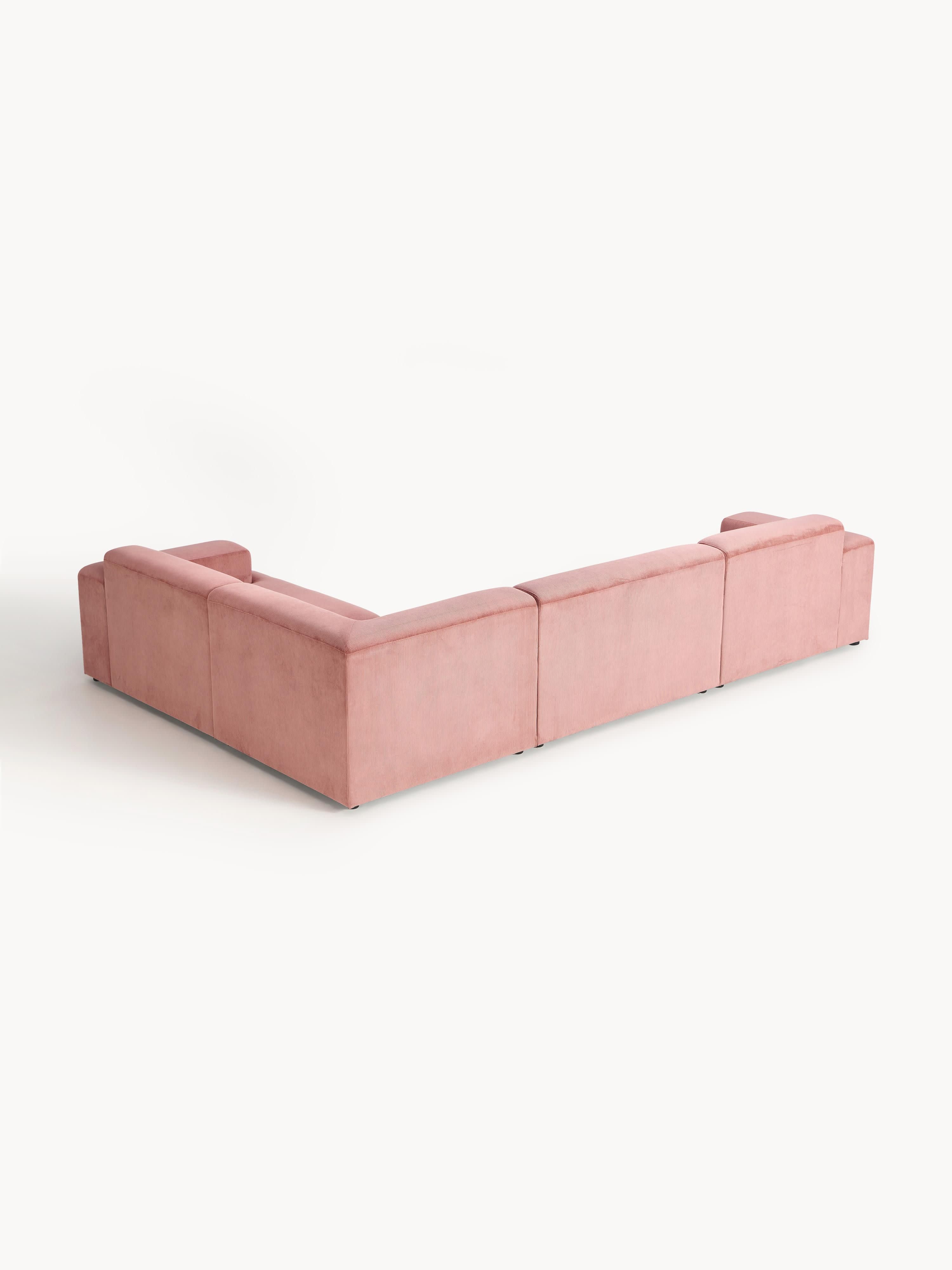 Großes Cord-Ecksofa Melva (4-Sitzer)