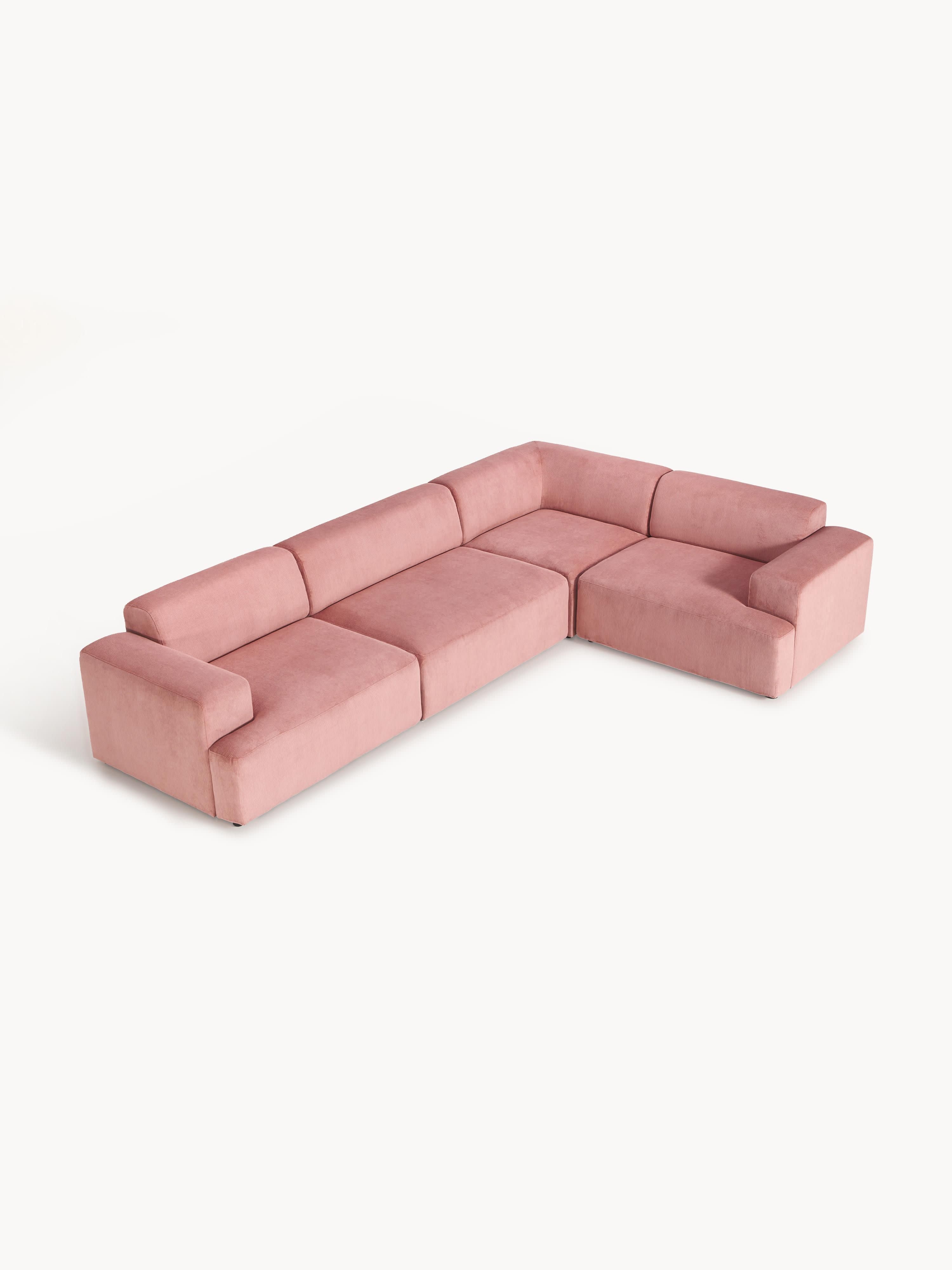 Großes Cord-Ecksofa Melva (4-Sitzer)