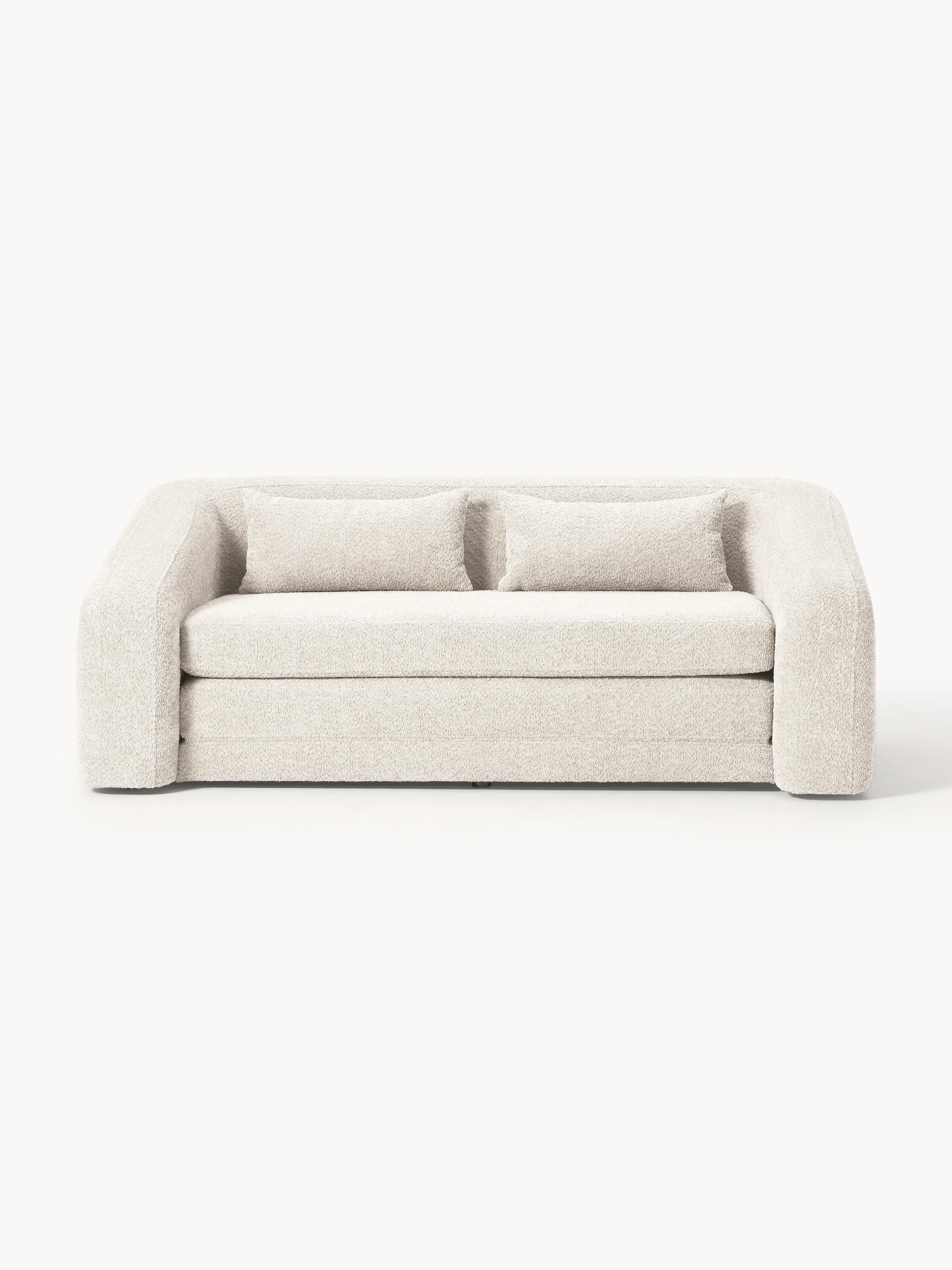 Galeriebild 1 - Schlafsofa Eliot (2-Sitzer) aus Teddy-Bouclé