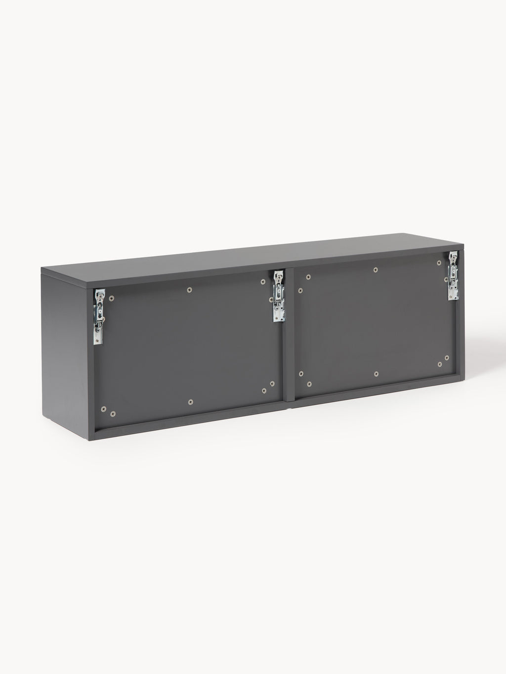 Wand-Schuhschrank Shea mit Klappfächern und geriffelter Front