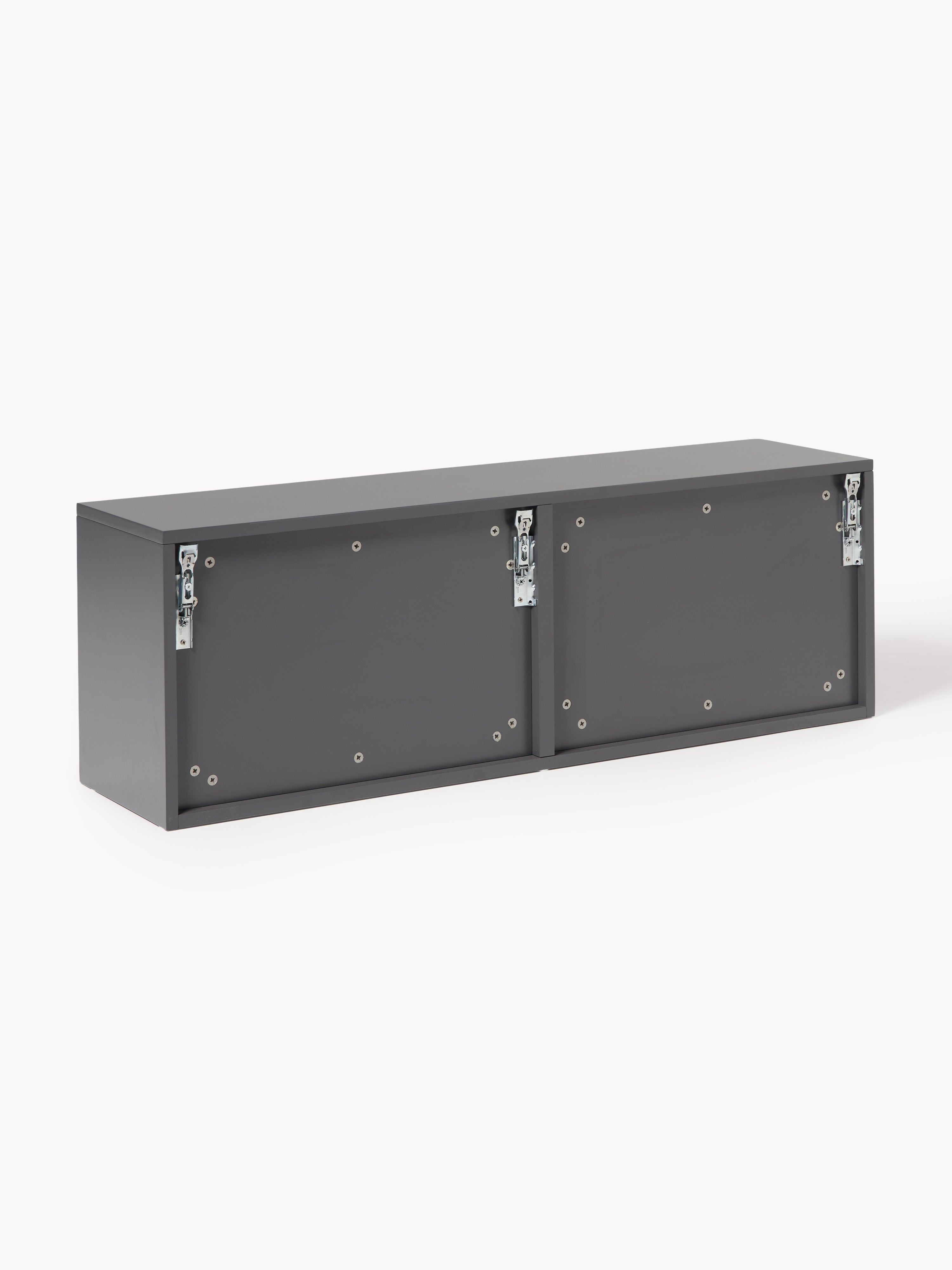 Wand-Schuhschrank Shea mit Klappfächern und geriffelter Front