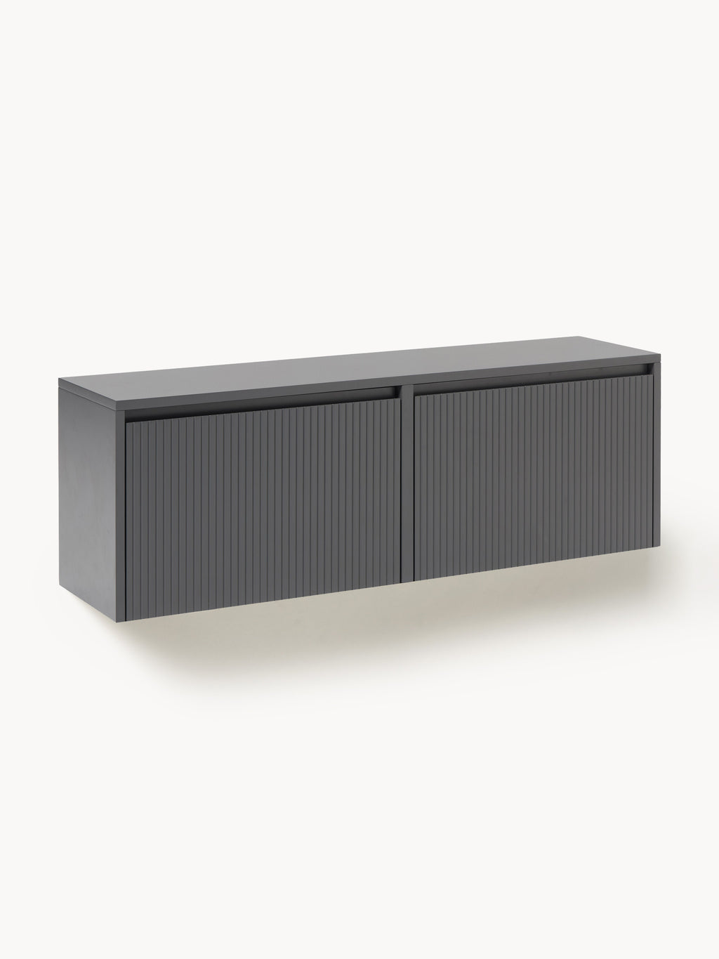 Galeriebild 1 - Wand-Schuhschrank Shea mit Klappfächern und geriffelter Front