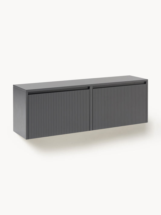 Galeriebild 1 - Wand-Schuhschrank Shea mit Klappfächern und geriffelter Front
