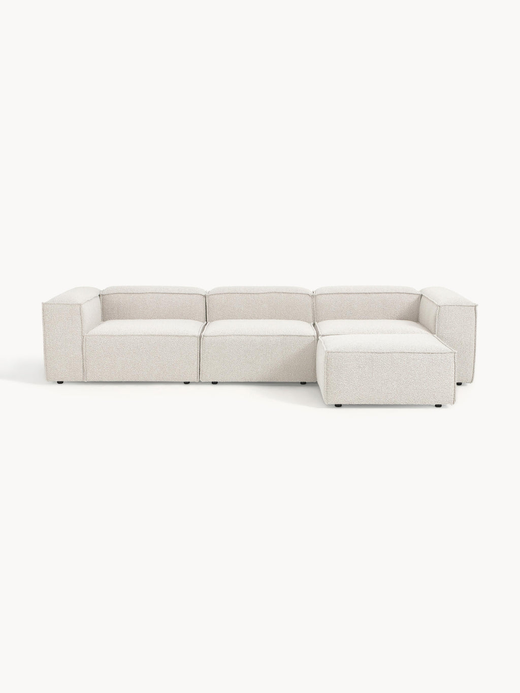 Galeriebild 1 - Modulares Sofa Lennon (4-Sitzer) aus Bouclé mit Hocker (links/rechts)