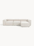 Galeriebild 1 - Modulares Sofa Lennon (4-Sitzer) aus Bouclé mit Hocker (links/rechts)