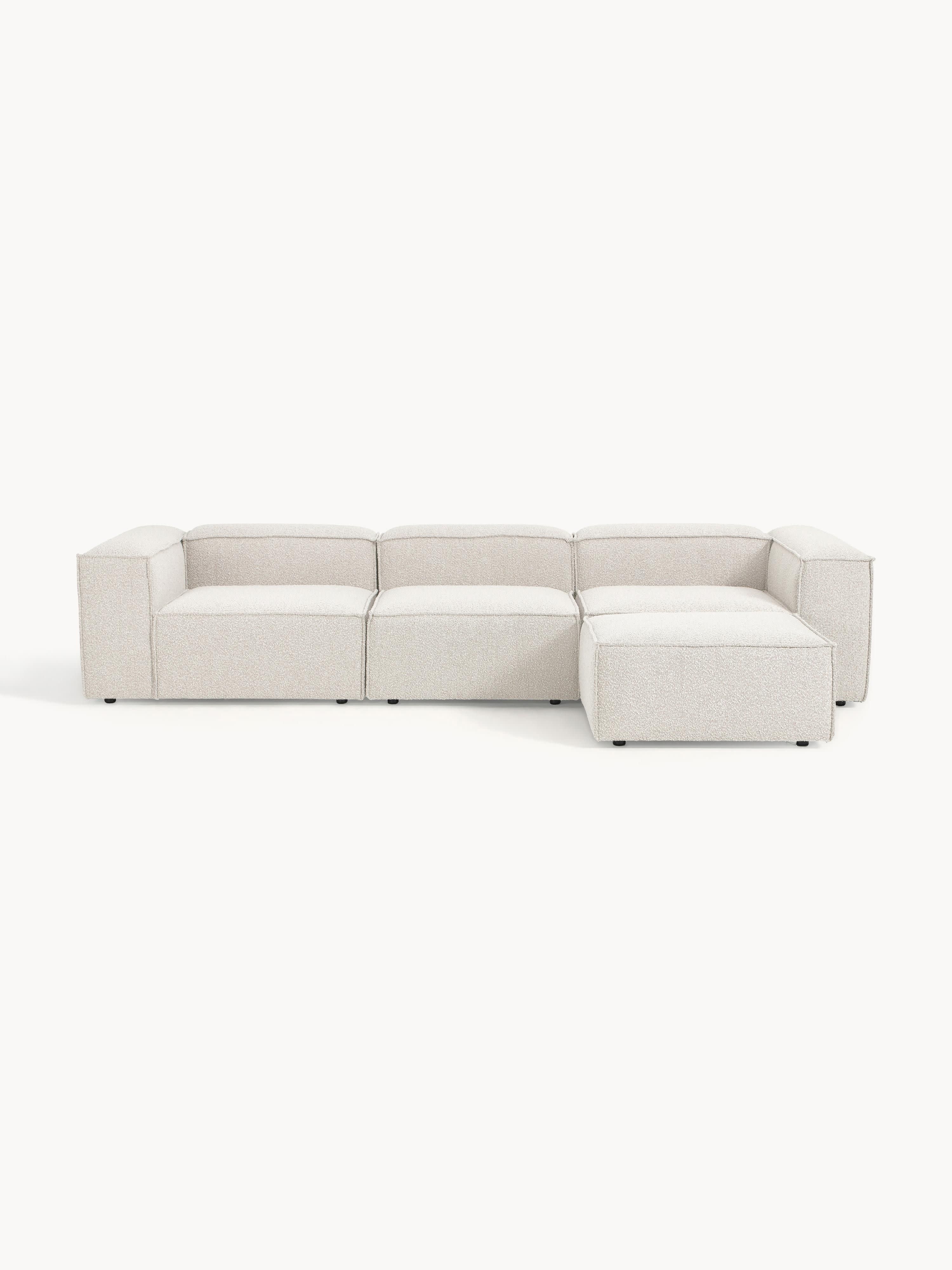 Galeriebild 1 - Modulares Sofa Lennon (4-Sitzer) aus Bouclé mit Hocker (links/rechts)