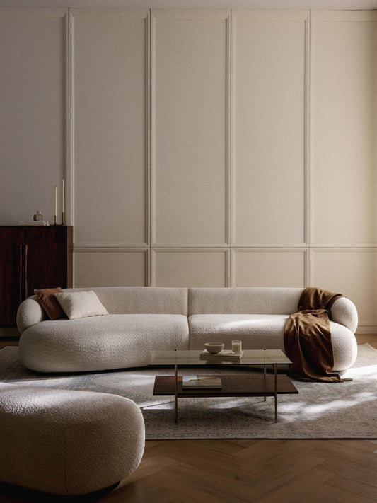 Sofa Alba (4-Sitzer) aus Teddy-Bouclé